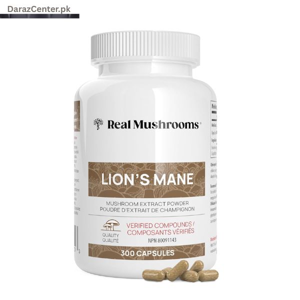 Real Mushrooms Lions Mane 300 Capsules | 03038607180 | DarazCenter.Pk